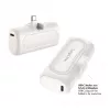 LogiLink PA0349W batería externa móvil, 5000 mAh, LiPo, conector USB-C plegable integrado y puerto USB-C, blanco
