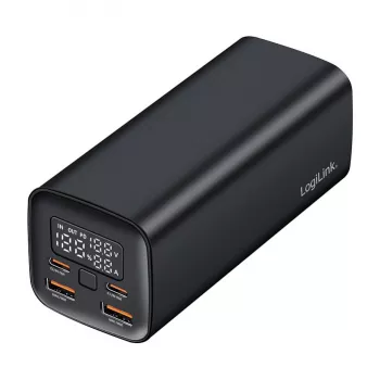 Logilink PA0350 batería externa móvil, 20.000 mAh, 65W PD y QC 3.0, negro