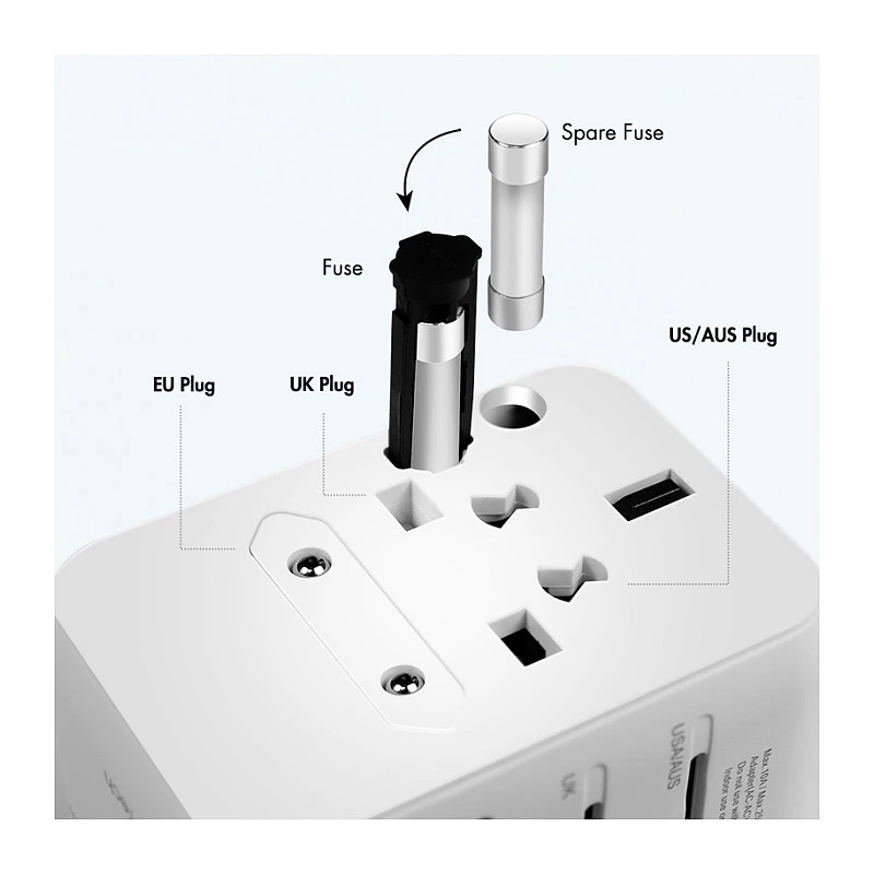 LOGILINK PA0357 Cargador de viaje USB-A/C, 70 W GaN, 4 puertos, 2x USB-A (QC), 2x USB-C (PD), slim, blanco