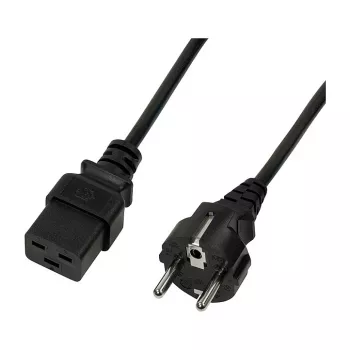Cable de alimentación Logilink, CEE 7/7 a IEC C19, negro, 3 m
