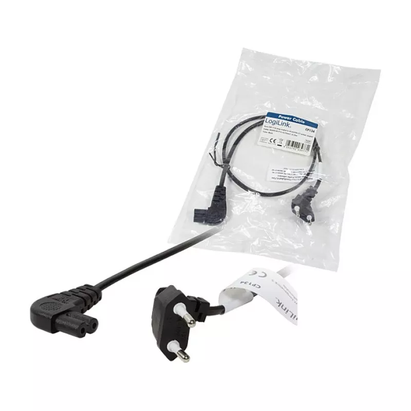 LogiLink Cable de alimentación enchufe euro CEE 7/16 a IEC C7 0,75 m negro