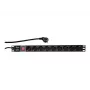 LogiLink PDU9C02 unidad de distribución de alimentación de 19 pulgadas, 9 tomas, con interruptor de encendido/apagado