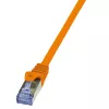 LogiLink CQ3018S PrimeLine cable de conexión Cat.6A S/FTP PIMF, 10G, RJ45, libre de halógenos, 0,25 m, naranja