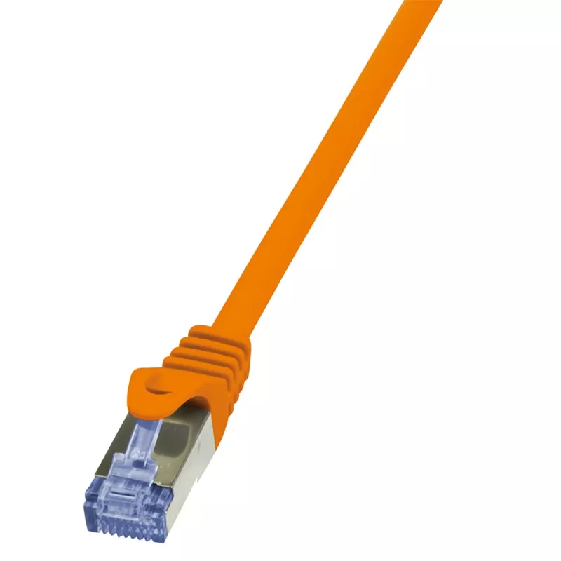 LogiLink CQ3018S PrimeLine cable de conexión Cat.6A S/FTP PIMF, 10G, RJ45, libre de halógenos, 0,25 m, naranja