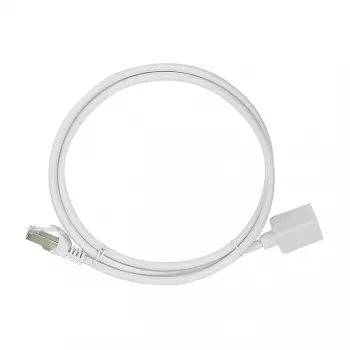 LogiLink Professional Cable de extensión de red Cat 6a S/FTP, conector RJ-45 macho a hembra, 1 m, blanco, LSZH, snagless