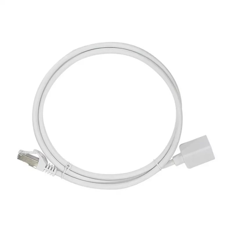 LogiLink Professional Cable de extensión de red Cat 6a S/FTP, conector RJ-45 macho a hembra, 1 m, blanco, LSZH, snagless
