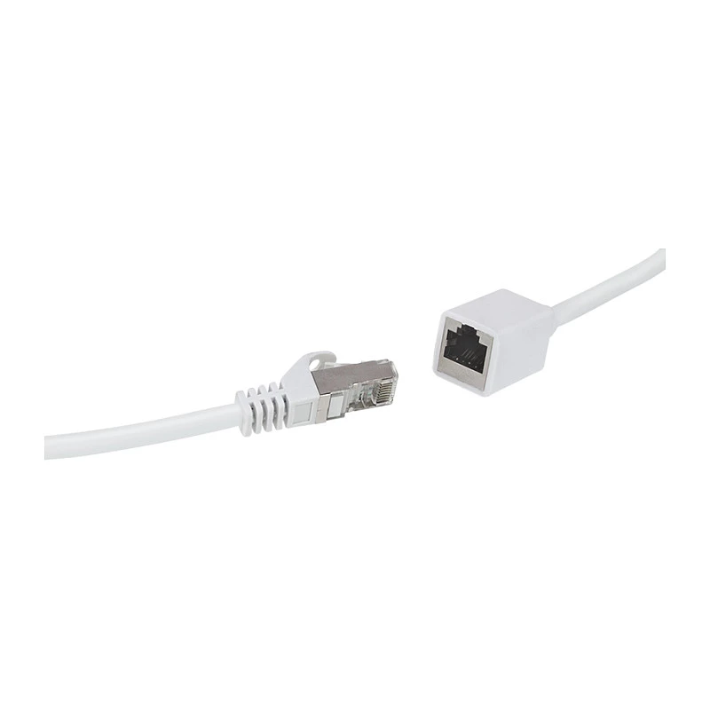 LogiLink Professional Cable de extensión de red Cat 6a S/FTP, conector RJ-45 macho a hembra, 1 m, blanco, LSZH, snagless