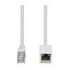 LogiLink Professional Cable de extensión de red Cat 6a S/FTP, conector RJ-45 macho a hembra, 1 m, blanco, LSZH, snagless