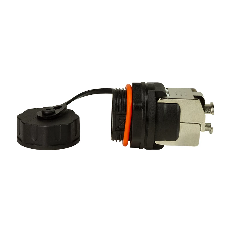 LogiLink Professional Cat.6A STP keystone jack RJ45, IP68 industrial para exteriores, sin herramientas, zamak, negro