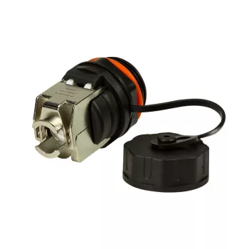 LogiLink Professional Cat.6A STP keystone jack RJ45, IP68 industrial para exteriores, sin herramientas, zamak, negro