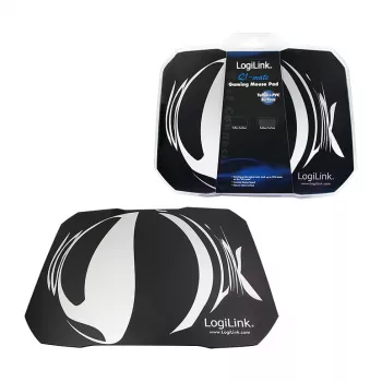 LogiLink Q1 Mate alfombrilla gaming XL – microtejido, base de goma antideslizante, bordes cosidos, tapete de escritorio negro