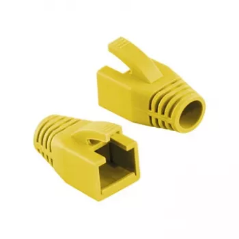 Logilink Funda protectora para conector modular RJ45 8mm amarilla – Funda antienganches de alivio de tensión (50 unidades)