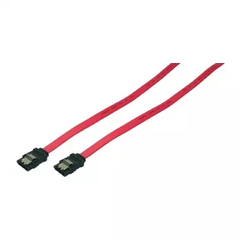 LogiLink Cable de datos SATA III con conectores de bloqueo, 6 Gbps, rojo, 0,9 m