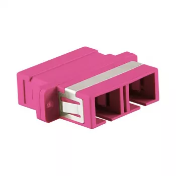Adaptador de fibra óptica LogiLink SC Duplex OM4 multimodo con brida, violeta