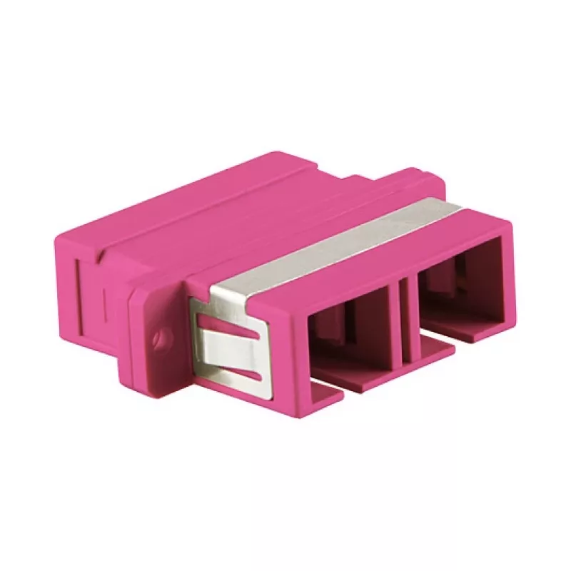 Adaptador de fibra óptica LogiLink SC Duplex OM4 multimodo con brida, violeta
