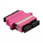 Adaptador de fibra óptica LogiLink SC Duplex OM4 multimodo con brida, violeta