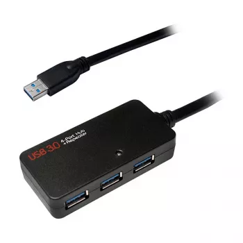LOGILINK UA0262 cable de extensión activo USB 3.0, USB-A macho a 4x USB-A hembra, 10m, negro