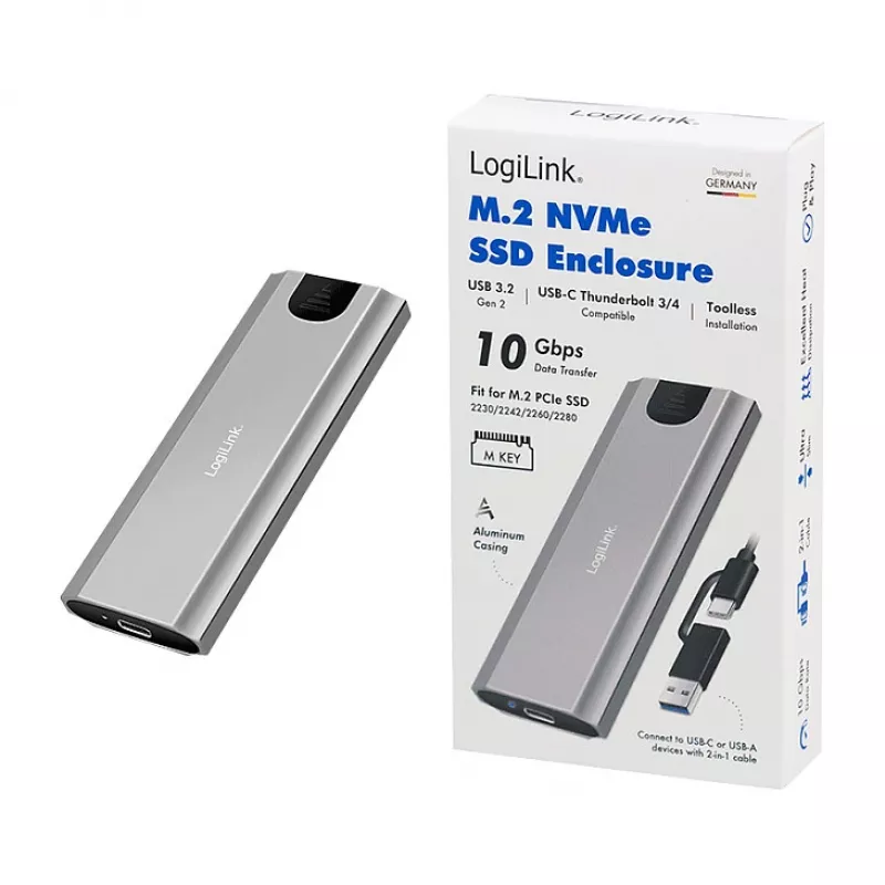 LogiLink UA0439 carcasa SSD USB 3.2 Gen 2 USB-C a PCIe NVMe