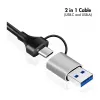 Logilink UA0440 Hub USB 3.2 Gen 1 de 3 puertos con adaptador Gigabit Ethernet, conector USB-C y USB-A, aluminio