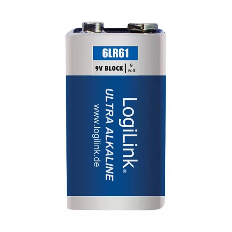 LogiLink Ultra Power Pila alcalina 9V, pack de 1 blíster