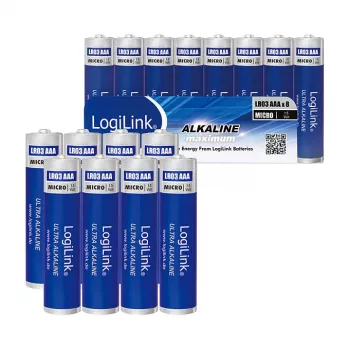 LogiLink Ultra Power pilas alcalinas AAA, pack de 8, 1,5 V, Longlife Power, sin mercurio