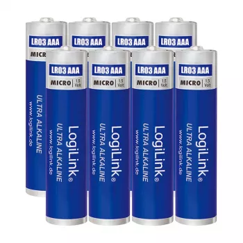 LogiLink Ultra Power pilas alcalinas AAA, pack de 8, 1,5 V, Longlife Power, sin mercurio