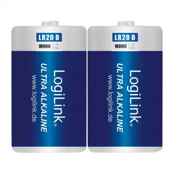 LogiLink Ultra Power Pila alcalina D LR20 pack de 2 blíster