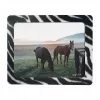 LogiLink alfombrilla de ratón ultrafina con marco de fotos integrado, diseño cebra, base de goma antideslizante, 2 mm, foto 10 x 15 cm, negro/blanco