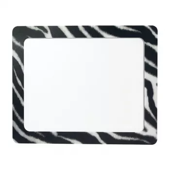 LogiLink alfombrilla de ratón ultrafina con marco de fotos integrado, diseño cebra, base de goma antideslizante, 2 mm, foto 10 x 15 cm, negro/blanco
