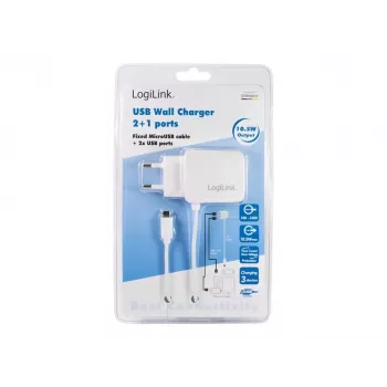 LogiLink Cargador USB universal de pared - Fuente de alimentación - 2,1 A - 2 puertos de salida (USB)