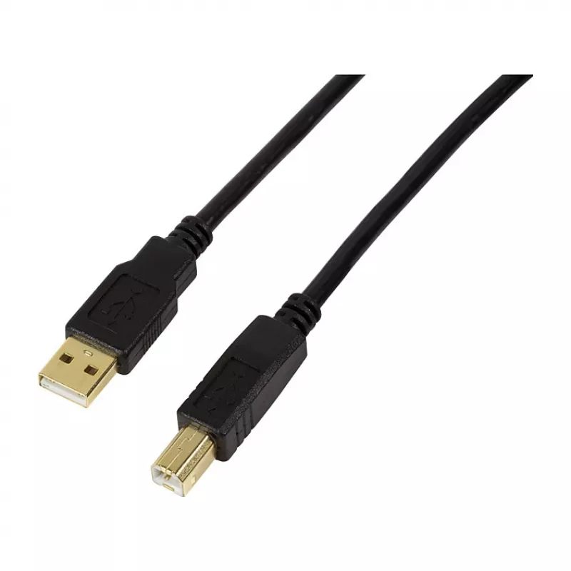 LogiLink Cable alargador activo USB 2.0, conector macho USB-A a conector macho USB-B, 20 m, con amplificador de señal, negro