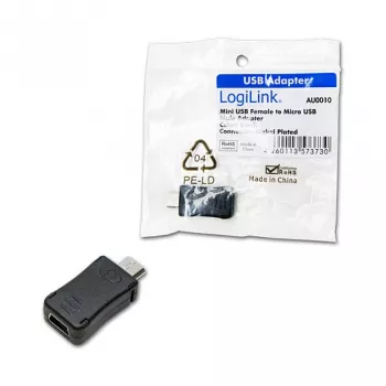 LogiLink Adaptador USB 2.0 conector hembra Micro USB Type-B a conector macho USB Type-A