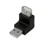LogiLink adaptador en ángulo USB 2.0 270° A/M a A/H, 480 Mbps, negro