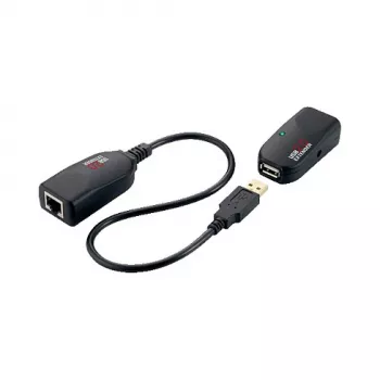 LOGILINK extensor USB 2.0 Cat.5, 50 m, pigtail, negro