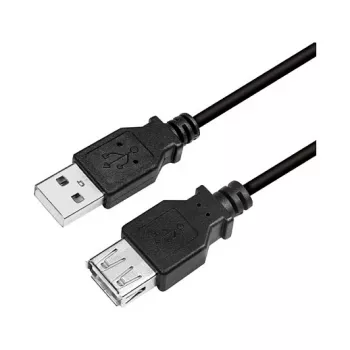 LogiLink CU0011B Cable alargador USB 2.0, conector macho USB-A a conector hembra USB-A, negro, 3 m
