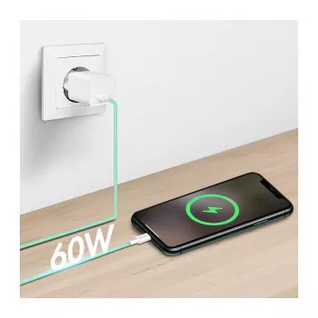 LogiLink Cable USB 2.0 Type-C, A/M a C/M, 480 Mbit/s, 60 W, nailon, verde, 0,5 m