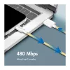LogiLink Cable USB 2.0 Type-C, conector USB-A a conector USB-C, 480 Mbit/s, 60W Power Delivery, trenzado de nailon, amarillo, 1 m