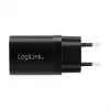 Logilink Kit de carga USB-A/C, 15 W, 1x USB-A, 1x USB-C, negro