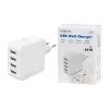 Logilink cargador USB-A, 24 W, 4 puertos, 4x USB-A, blanco