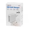 Logilink cargador USB-A, 24 W, 4 puertos, 4x USB-A, blanco