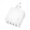Logilink cargador USB-A, 24 W, 4 puertos, 4x USB-A, blanco