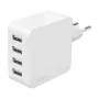 Logilink cargador USB-A, 24 W, 4 puertos, 4x USB-A, blanco