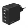 LogiLink cargador de pared USB-A, 24W, 4 puertos, 4x USB-A, negro