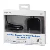 Logilink Cargador de coche USB, 2+2 puertos, 24 W, negro