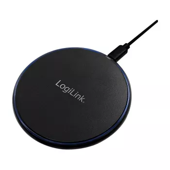 LogiLink cargador de sobremesa inalámbrico rápido 10 W base de carga Qi negra