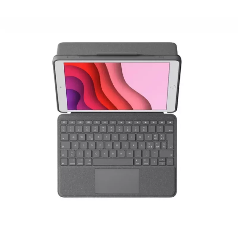 Logitech Combo Touch - funda con teclado y folio - con trackpad - retroiluminado - Apple Smart Connector - QWERTY - italiano - grafito - para Apple iPad de 10,2