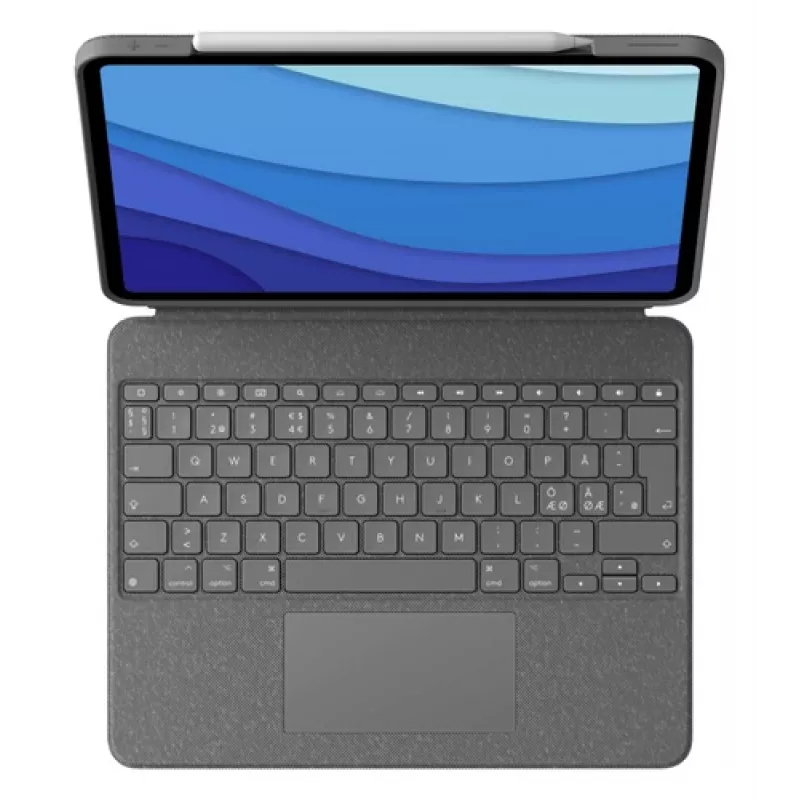 Logitech Combo Touch funda con teclado y trackpad para iPad Pro 12.9 (5.ª gen.), distribución Pan Nordic, Oxford Gray