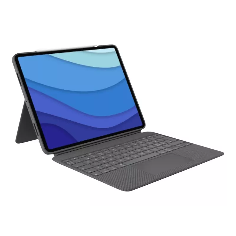 Logitech Combo Touch funda con teclado y trackpad para iPad Pro 12.9 (5.ª gen.), distribución Pan Nordic, Oxford Gray