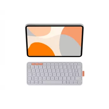 Logitech Flip Folio Funda con teclado y funda tipo folio - tamaño completo - inalámbrico - Bluetooth 5.1 LE - AZERTY - francés - gris claro - para Apple iPad Air de 10,9