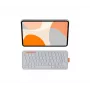 Logitech Flip Folio Funda con teclado y funda tipo folio - tamaño completo - inalámbrico - Bluetooth 5.1 LE - AZERTY - francés - gris claro - para Apple iPad Air de 10,9